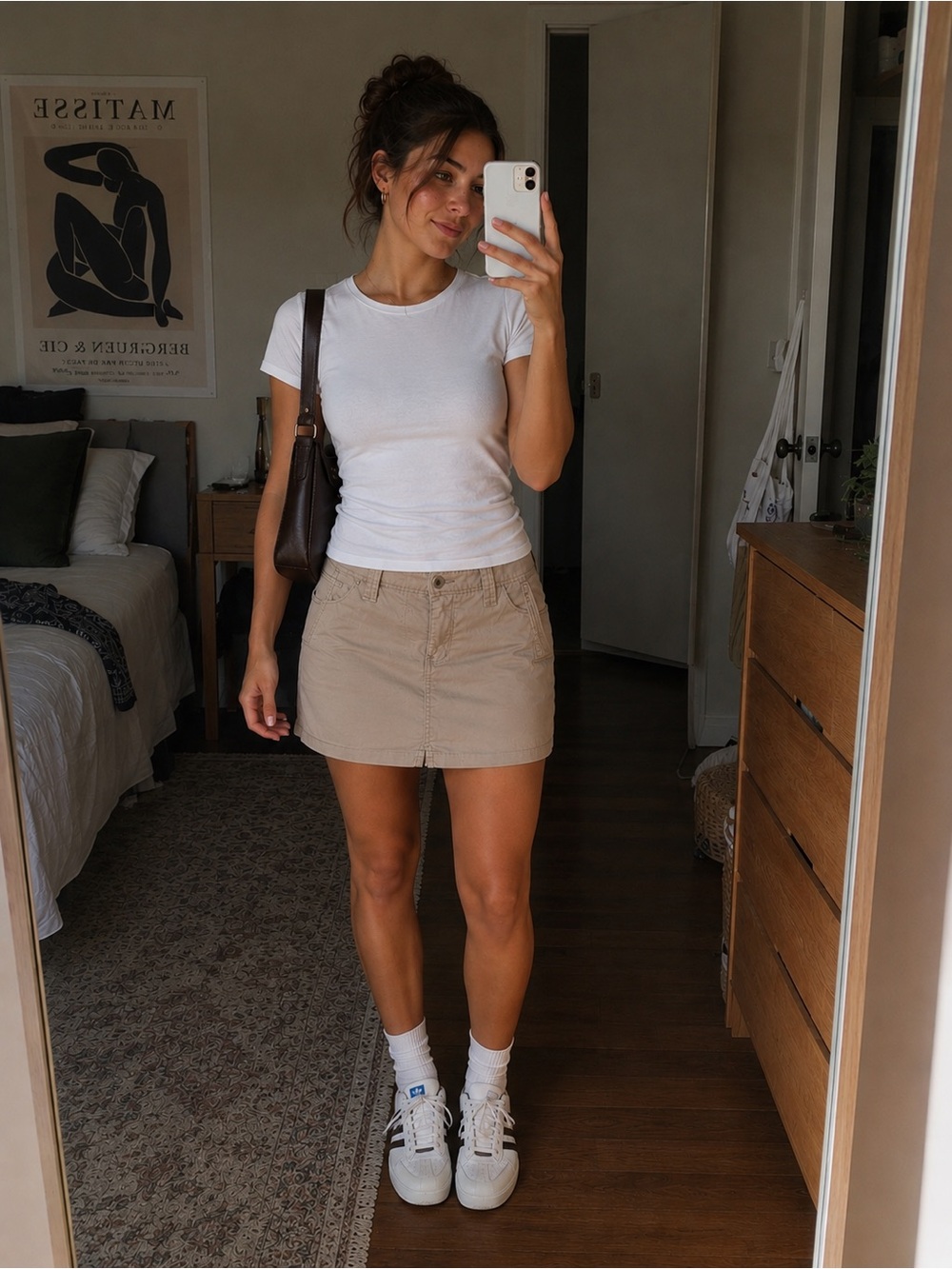 Gap Y2K Khaki Mini Skirt Size 6 Cotton Stretch Front Pockets